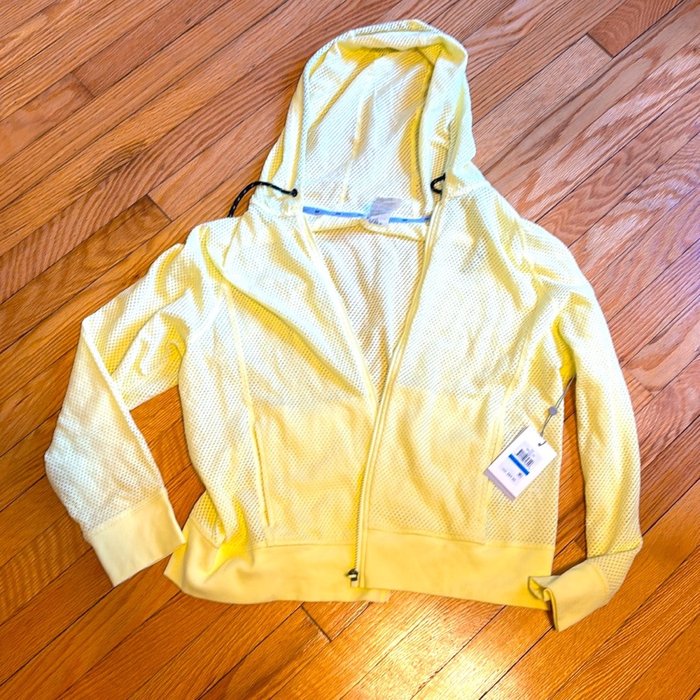 DKNY Active XL New Yellow Mesh Hoodie